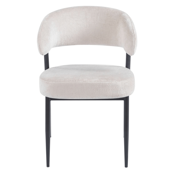 Krzesło Tapicerowane Do Jadalni Salonu Beżowe Kaszmirowe Nowoczesne Loft Ze Sprężynami Kieszeniowymi W Siedzisku TIAGO