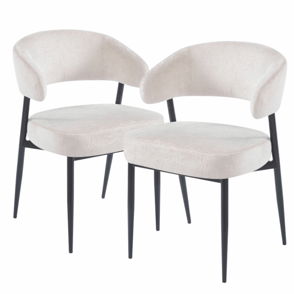 Krzesło Tapicerowane Do Jadalni Salonu Beżowe Kaszmirowe Nowoczesne Loft Ze Sprężynami Kieszeniowymi W Siedzisku TIAGO