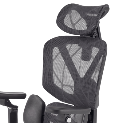 Nowoczesny Ergonomiczny Fotel Gabinetowy z Funkcją MULTIBLOCK do Biura Gabinetu Czarny Siatka CUBUS Halmar