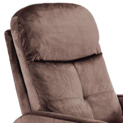 Tradycyjny Fotel Rozkładany Wypoczynkowy z Funkcją Relax do Spania Boho Mokka Welurowy FELIPE 2 Halmar