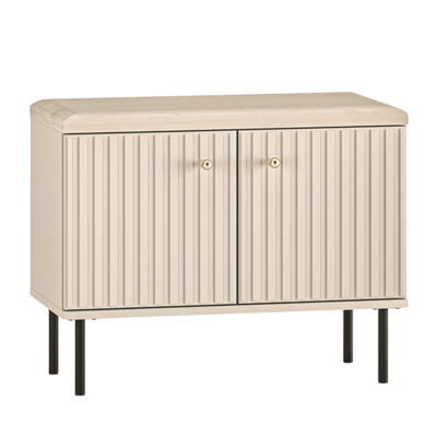 Elegancka Szafka Ławka Na Buty do Holu Przedpokoju Tapicerowana Kaszmirowa Ryflowana SOPHIE 16