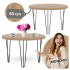 Mały Stół Okrągły 80 cm Kawowy Nowoczesny Dąb Złoty Craft Ława Do Salonu Loft IRIX