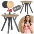 Nowoczesny Mały Stół Okrągły Do Salonu 80 cm Loft Stół Kuchenny Dąb Złoty Craft OVO