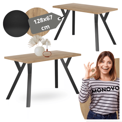 Stół Kuchenny Do Salonu Jadalni Kuchni 67x128 cm Nowoczesny Dąb Złoty Craft UNITY