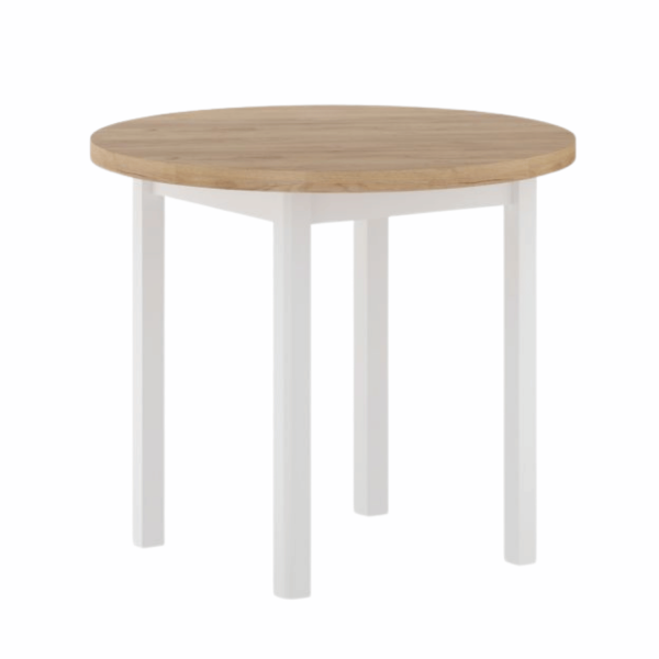 Okrągły Stół 80 cm Loft Nowoczesny Kuchenny Do Jadalni Salonu Dąb Złoty Craft ANEL