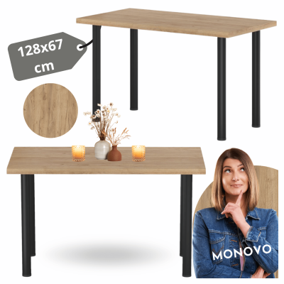 Stół Do Jadalni Salonu Kuchni Kuchenny Loft Nowoczesny Czarny Mat Dąb Złoty Craft LIBRE