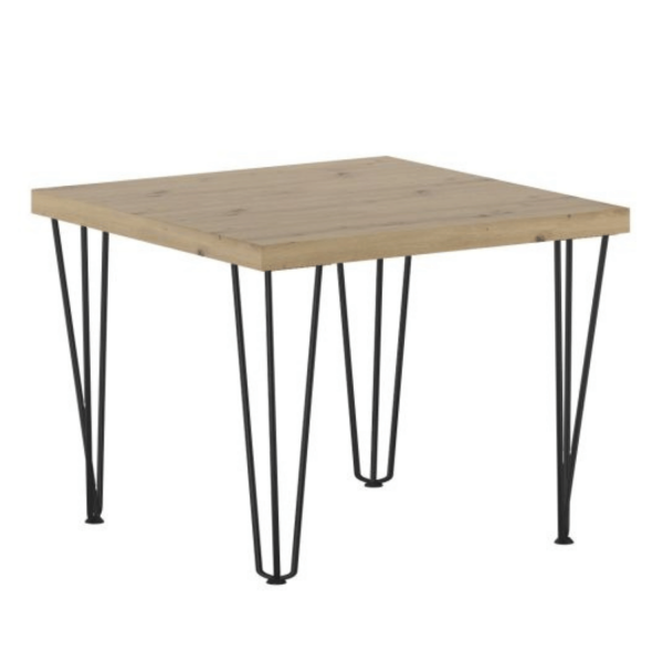 Nowoczesny Mały Stolik Kawowy Ława Do Salonu 67x67 cm Loft Dąb Artisan Czarny UNO