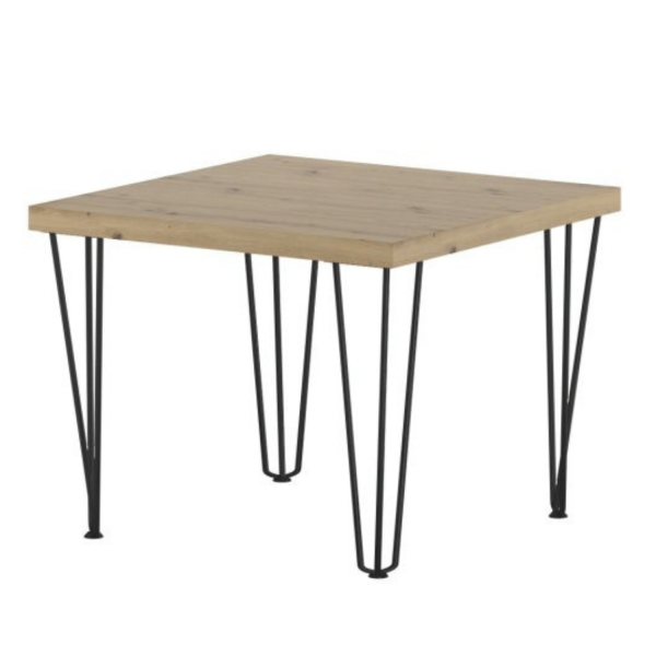 Nowoczesny Mały Stolik Kawowy Ława Do Salonu 67x67 cm Loft Dąb Artisan Czarny UNO