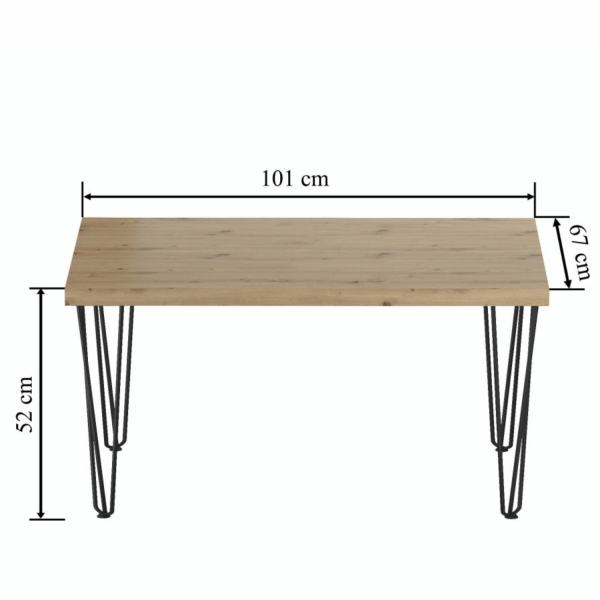 Stolik Kawowy Nowoczesny Ława Do Salonu 101x67 cm Loft Dąb Artisan Czarny UNO