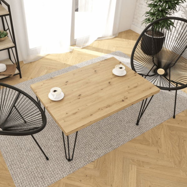 Stolik Kawowy Nowoczesny Ława Do Salonu 101x67 cm Loft Dąb Artisan Czarny UNO