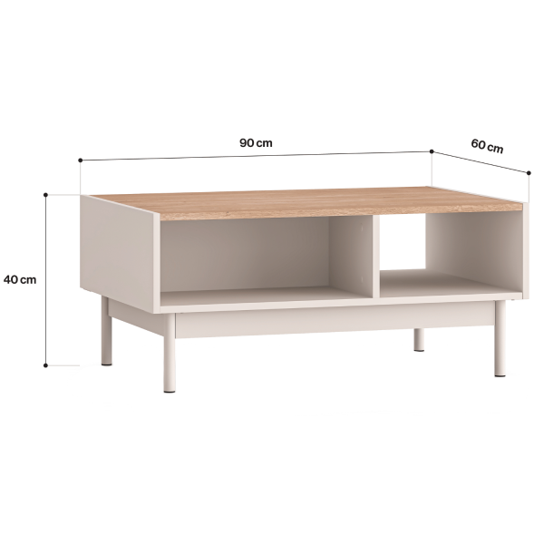 Nowoczesny Stolik Kawowy Ława do Salonu Skandynawski Kaszmir Dąb Cremona DUNEA 09