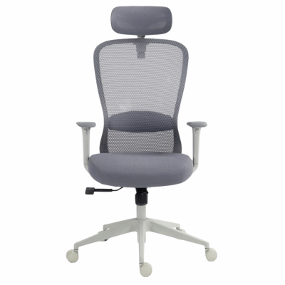 Fotel Obrotowy Ergonomiczny Biurowy Do Biurka Biura Pracy Szary Siatka FINO