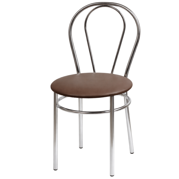 Brązowe Krzesło Kuchenne Tapicerowane Skórzane Do Kuchni Salonu Jadalni Metalowe ALVA