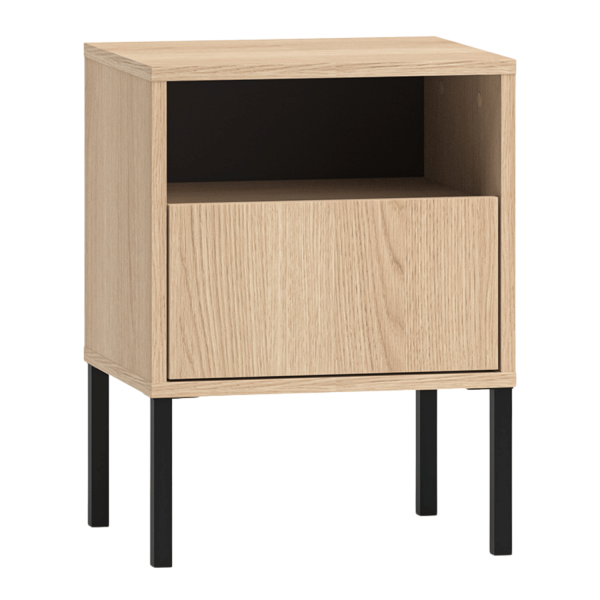 Nowoczesna Szafka Nocna Kastlik do Sypialni Loft Dąb Lindberg BARNEE 05-001