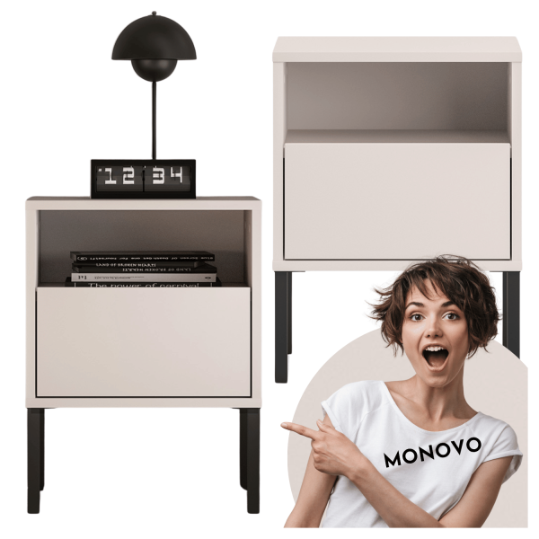 Nowoczesna Szafka Nocna Kastlik do Sypialni Loft Kaszmir BARNEE 05-002