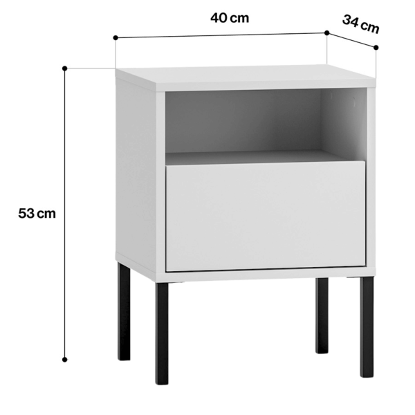 Nowoczesna Szafka Nocna Kastlik do Sypialni Loft Kaszmir BARNEE 05-002