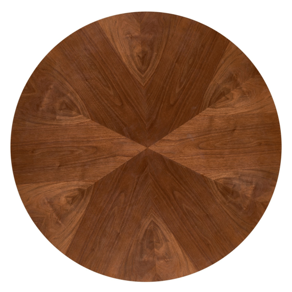 Nowoczesny Stół Okrągły 130 cm do Salonu Orzechowy Duży Loft Industrialny HEVELIUS