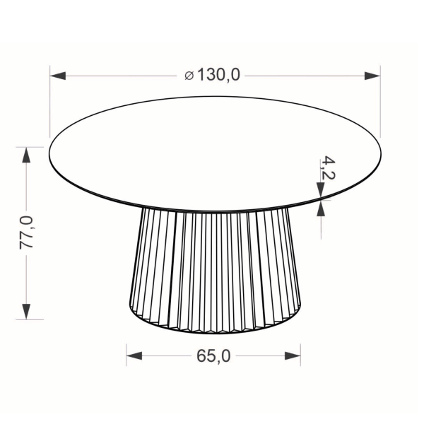 Nowoczesny Stół Okrągły 130 cm do Salonu Orzechowy Duży Loft Industrialny HEVELIUS