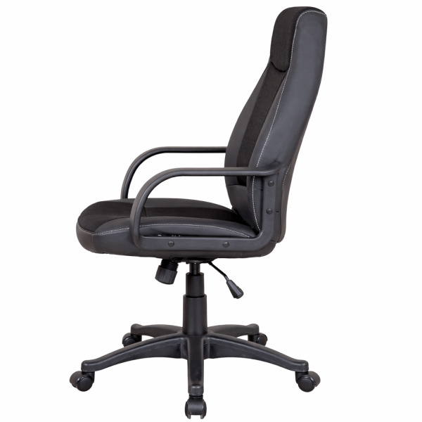 Fotel Biurowy Obrotowy Do Biura Gabinetu Ergonomiczny Eco Skóra Czarny ULTA