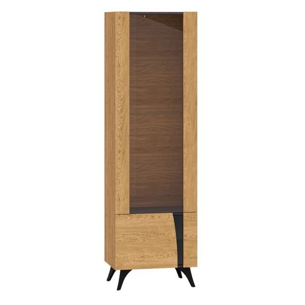 Nowoczesna Rustykalna Witryna do Jadalni Salonu Oświetlenie Led Loft Vintage Dąb Baltic Dune TOSCANIA 02L