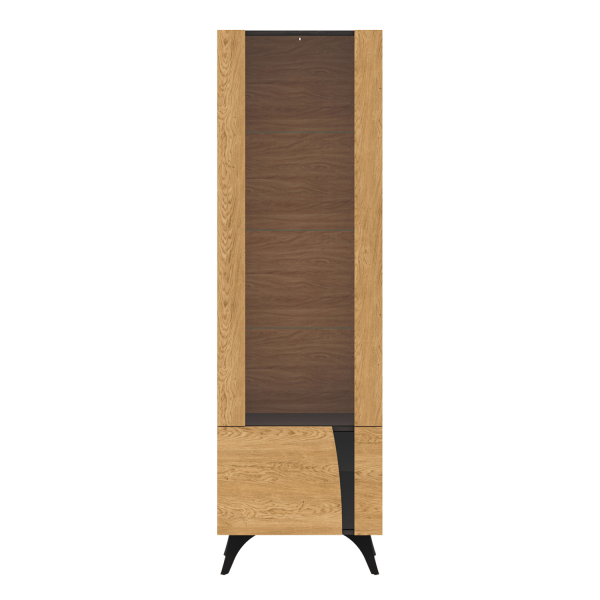 Nowoczesna Rustykalna Witryna do Jadalni Salonu Oświetlenie Led Loft Vintage Dąb Baltic Dune TOSCANIA 02L