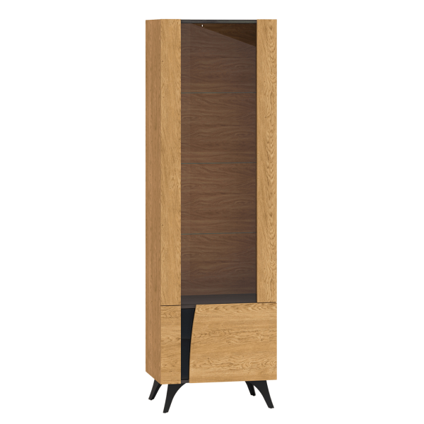 Nowoczesna Rustykalna Witryna do Jadalni Salonu Oświetlenie Led Loft Vintage Dąb Baltic Dune TOSCANIA 02 P