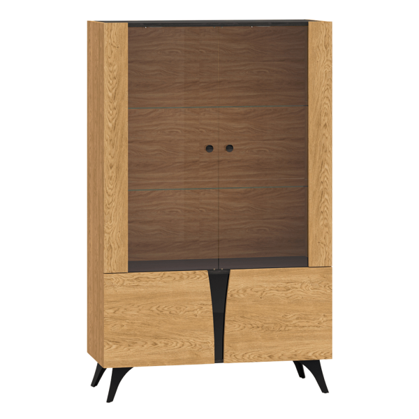 Nowoczesna Rustykalna Witryna do Jadalni Salonu Oświetlenie Led Loft Vintage Dąb Baltic Dune TOSCANIA 03