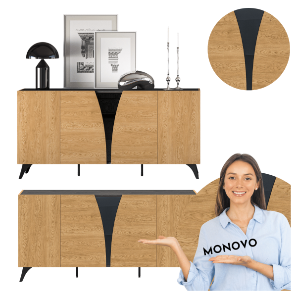 Nowoczesna Rustykalna Komoda do Jadalni Salonu Loft Vintage Dąb Baltic Dune TOSCANIA 04
