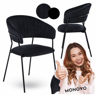 Nowoczesne Welurowe Krzesło Tapicerowane Do Jadalni Salonu Loft Czarne Metalowe HAVANA