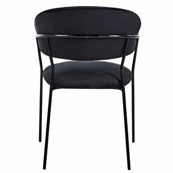 Nowoczesne Welurowe Krzesło Tapicerowane Do Jadalni Salonu Loft Czarne Metalowe HAVANA