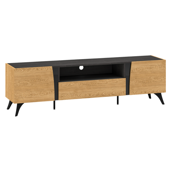 Nowoczesna Rustykalna Szafka RTV do Salonu Loft Vintage Dąb Baltic Dune TOSCANIA 06