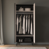 Nowoczesna Szafa Dwudrzwiowa Garderoba do Salonu Sypialni Loft Modern Kaszmir Czarny FRESHION 01