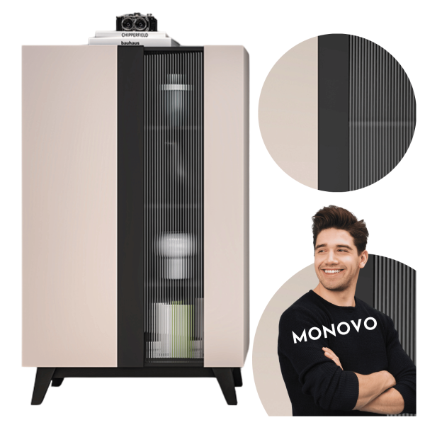 Nowoczesna Witryna do Salonu Jadalni Loft Modern Kaszmir Czarny FRESHION 02