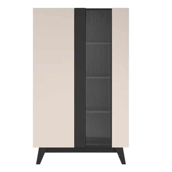 Nowoczesna Witryna do Salonu Jadalni Loft Modern Kaszmir Czarny FRESHION 02