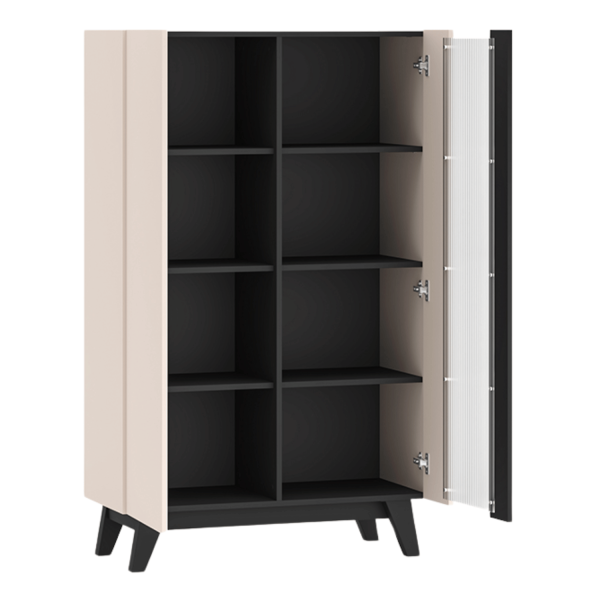 Nowoczesna Witryna do Salonu Jadalni Loft Modern Kaszmir Czarny FRESHION 02