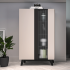 Nowoczesna Witryna do Salonu Jadalni Loft Modern Kaszmir Czarny FRESHION 02