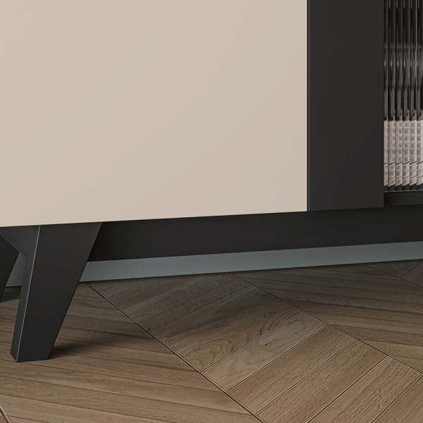 Nowoczesna Witryna do Salonu Jadalni Loft Modern Kaszmir Czarny FRESHION 02