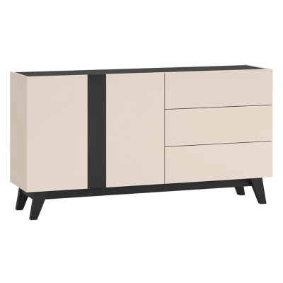 Nowoczesna Komoda do Salonu Sypialni Loft Modern Kaszmir Czarny FRESHION 03
