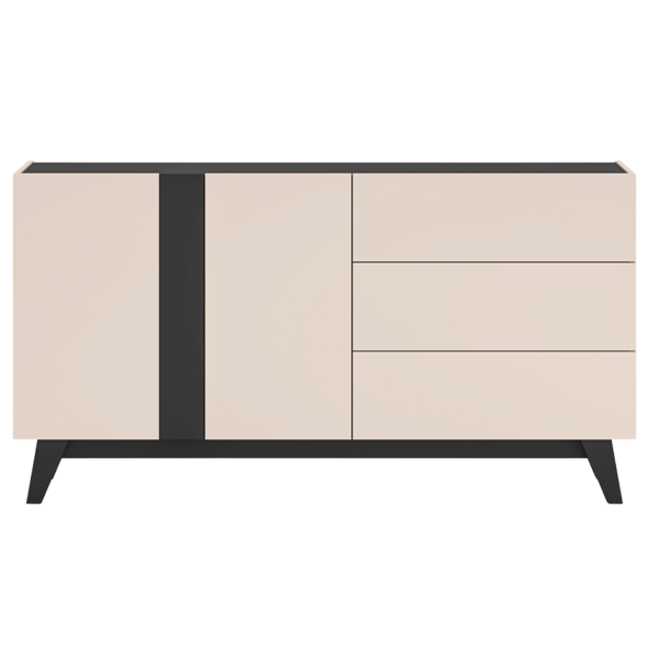 Nowoczesna Komoda do Salonu Sypialni Loft Modern Kaszmir Czarny FRESHION 03