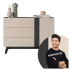 Nowoczesna Komoda do Salonu Sypialni Loft Modern Kaszmir Czarny FRESHION 04