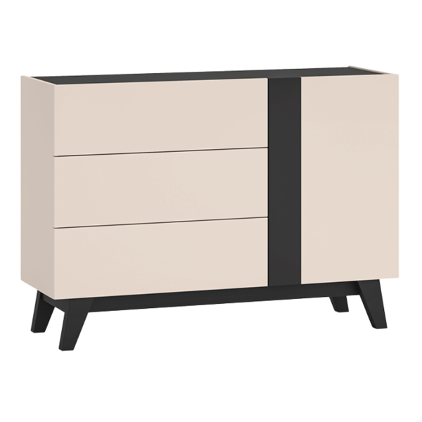 Nowoczesna Komoda do Salonu Sypialni Loft Modern Kaszmir Czarny FRESHION 04