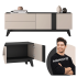 Nowoczesna Szafka RTV do Salonu Sypialni Loft Modern Kaszmir Czarny FRESHION 05