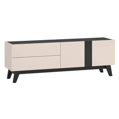 Nowoczesna Szafka RTV do Salonu Sypialni Loft Modern Kaszmir Czarny FRESHION 05