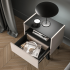 Nowoczesna Szafka Nocna Kastlik do Salonu Sypialni Loft Modern Kaszmir Czarny FRESHION 06