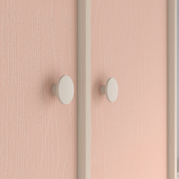 Nowoczesna Szafa Dwudrzwiowa Garderoba do Salonu Sypialni Glamour Różowa Kremowa MEVEL 02