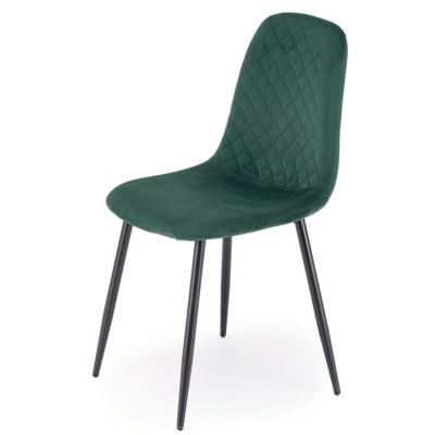 Krzesło Welurowe Kuchenne Butelkowa Zieleń Do Salonu Jadalni Kuchni K608  Halmar