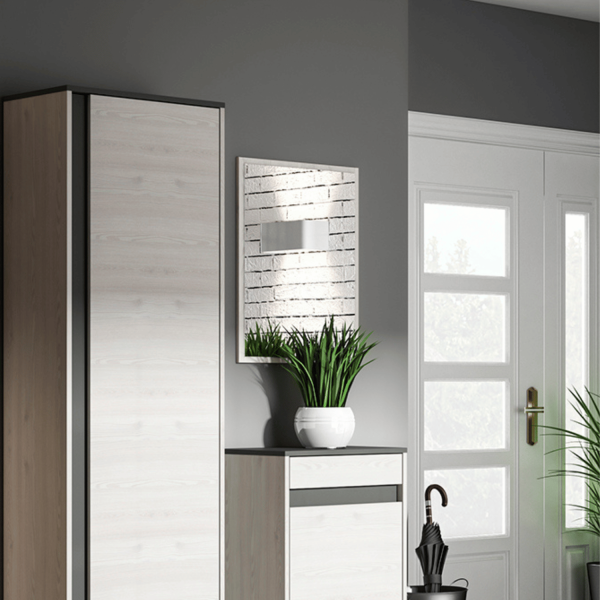 Lustro Ścienne do Holu Przedpokoju Garderoby Sypialni Białe Sosna Śnieżna HYGA 09