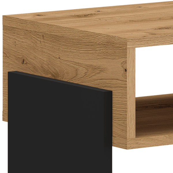 Nowoczesna Szafka Nocna Kastlik do Sypialni Loft Modern Dąb Artisan Czarny TRIS 01