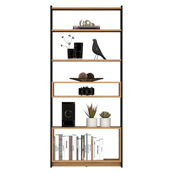 Nowoczesny Regał Biblioteczka do Sypialni Salonu Gabinetu Loft Modern Dąb Artisan Czarny TRIS 04