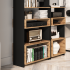 Nowoczesny Regał Biblioteczka do Sypialni Salonu Gabinetu Loft Modern Dąb Artisan Czarny TRIS 04